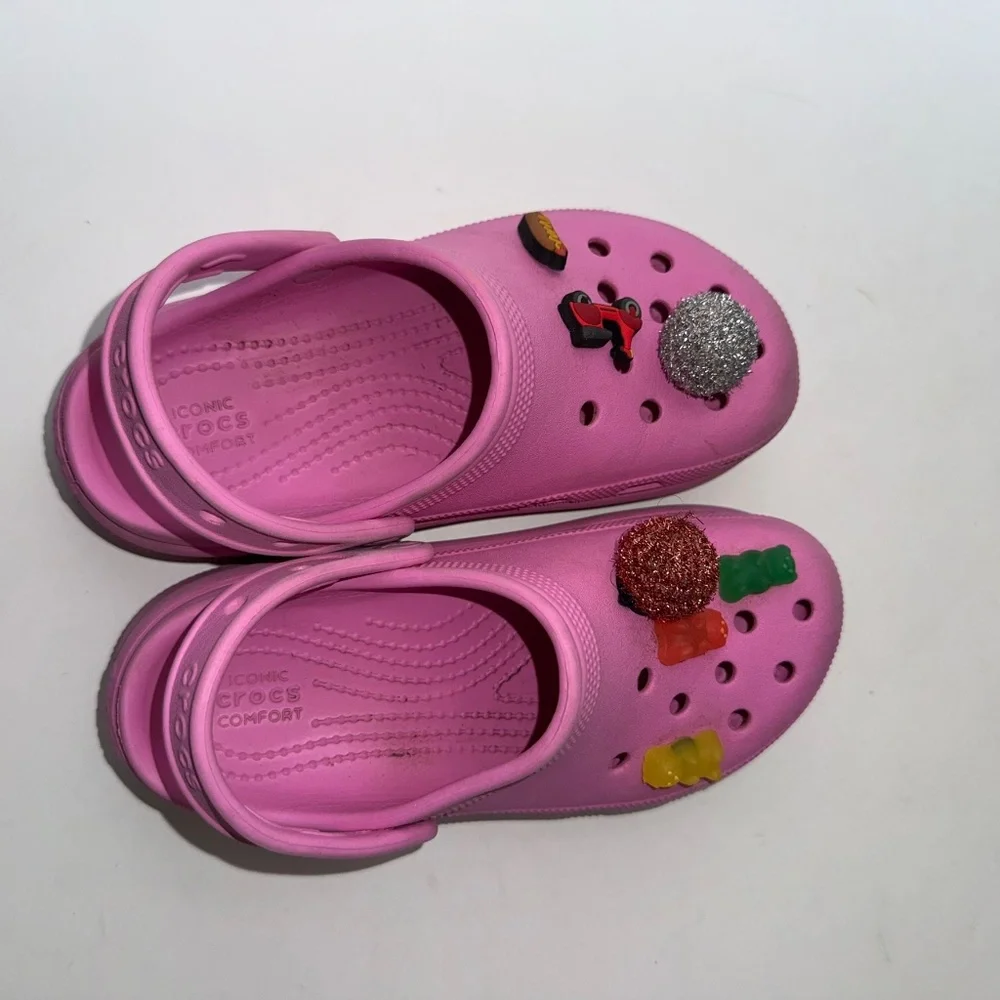 CROCS Youth 3 Platform Waterproof Slip On Clog Shoe Includes 7 Jibbitz Bin 3